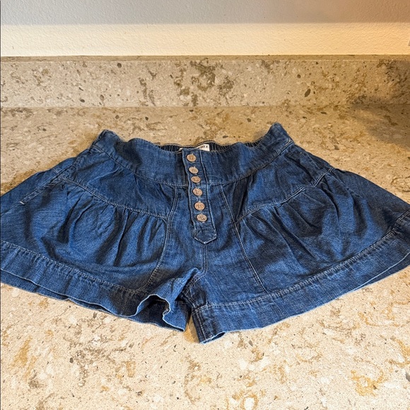 Free People Blue Denim Shorts - Picture 3 of 5